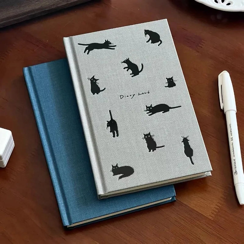 2026 Japanese Weekly Planner with Kitten & Puppy Design, Cute B6 Notebook for Journaling, Aesthetic Diary for School Office Gift