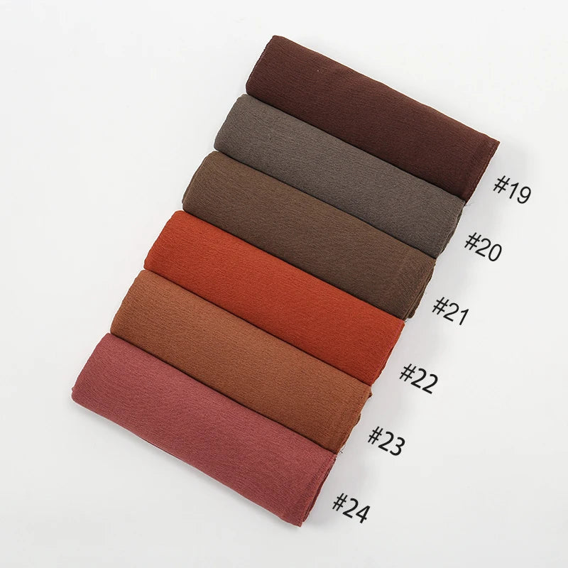 New Crinkle Rayon Hijab For Women Muslim Scarf Long Shawls Solid Islamic Turban Headband Heascarf Wraps Ramandan Headband