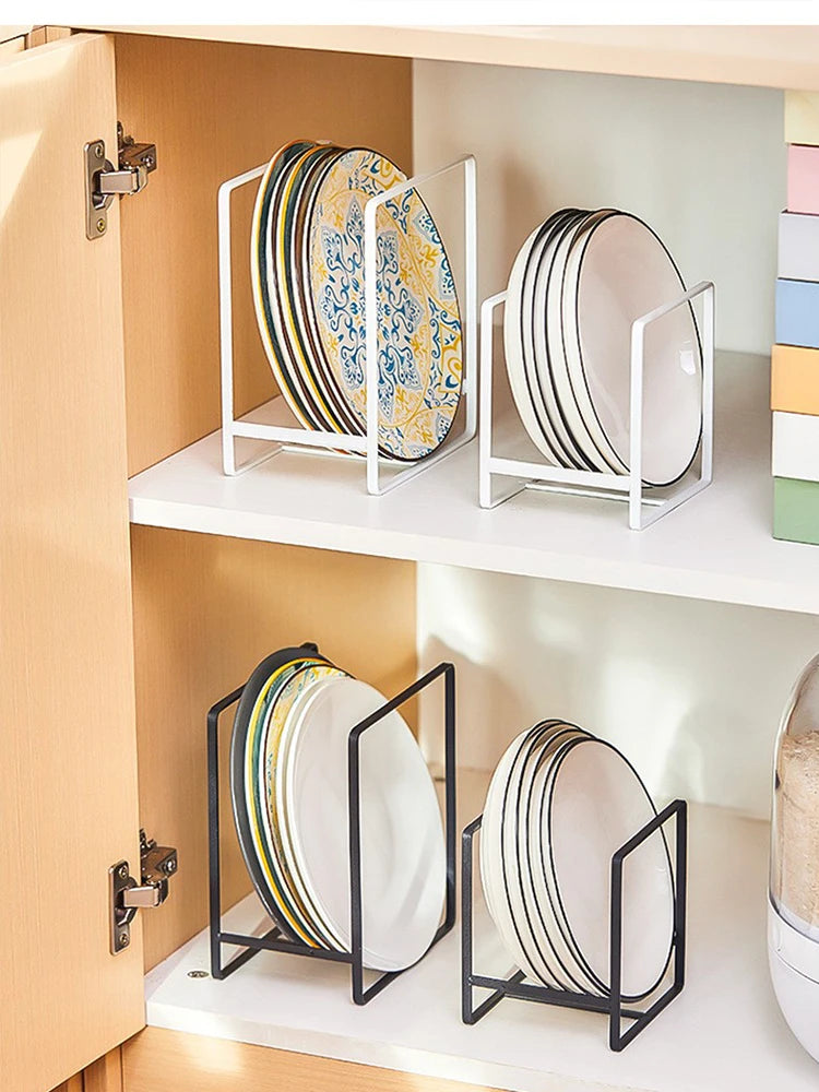 kitchen cabinet plate storage countertop dish rack drawer dinner plate partition drain rack layered storage rack