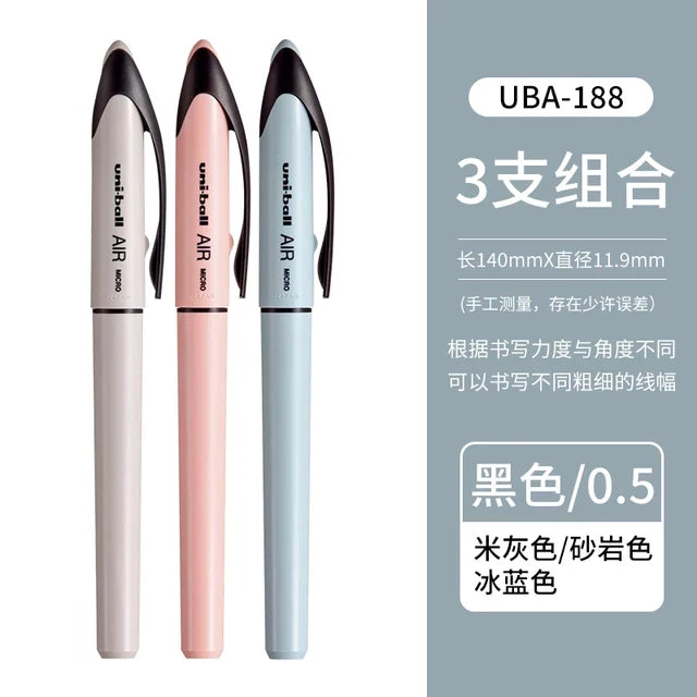 Japan Uniball Gel Pen AIR Straight Liquid Signature Pen UBA-188 Black Technology 0.5/0.7mm Free Writing School Supplies