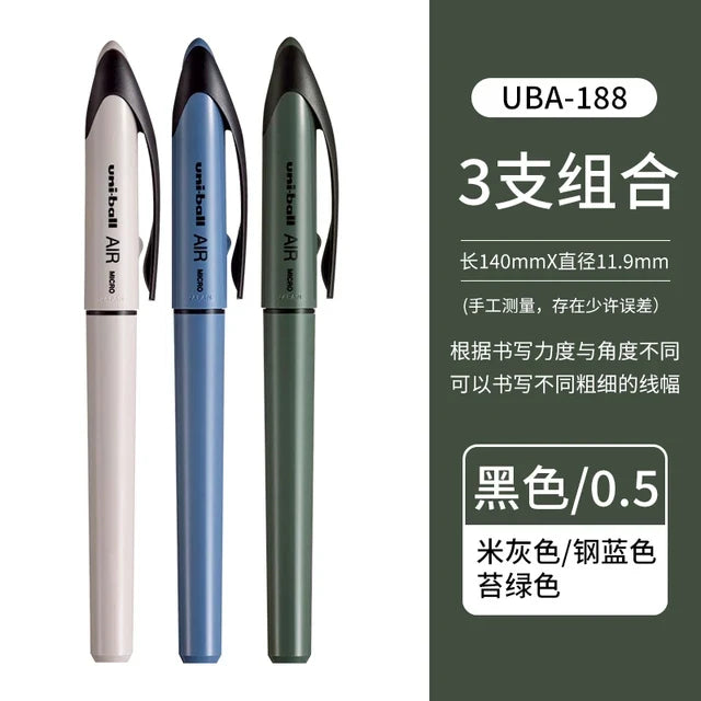 Japan Uniball Gel Pen AIR Straight Liquid Signature Pen UBA-188 Black Technology 0.5/0.7mm Free Writing School Supplies