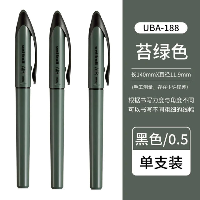 Japan Uniball Gel Pen AIR Straight Liquid Signature Pen UBA-188 Black Technology 0.5/0.7mm Free Writing School Supplies