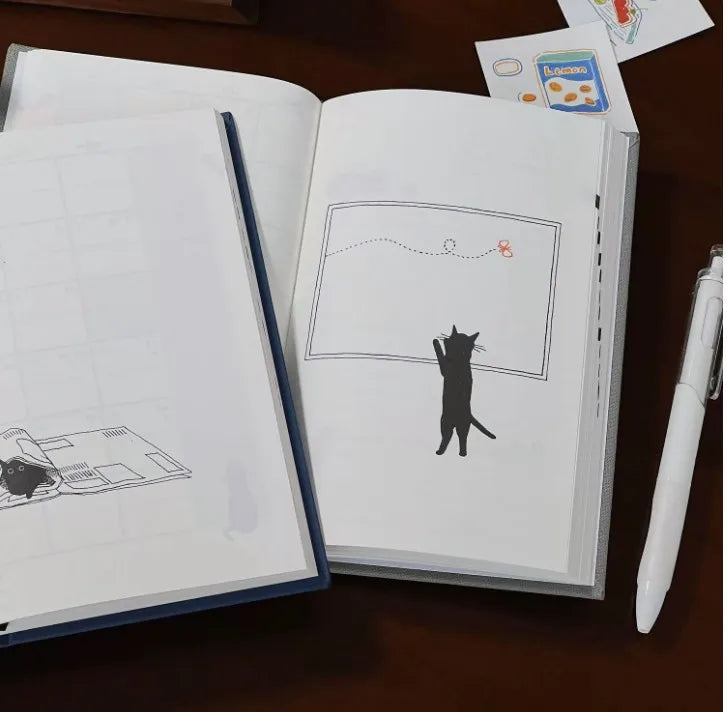 2026 Japanese Weekly Planner with Kitten & Puppy Design, Cute B6 Notebook for Journaling, Aesthetic Diary for School Office Gift