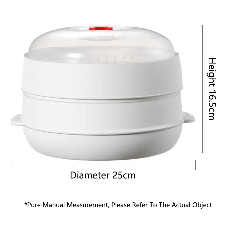 COOKER KING Microwave Heating Steamer Large Capacity Household Kitchen Steamer Box with Steam Vent