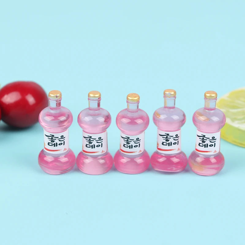 1 Set 1/12 Miniature Wine Bottles Dollhouse Kitchen Accessories - Mini Dolls House Living Room Accessories Beer Drink Bottles