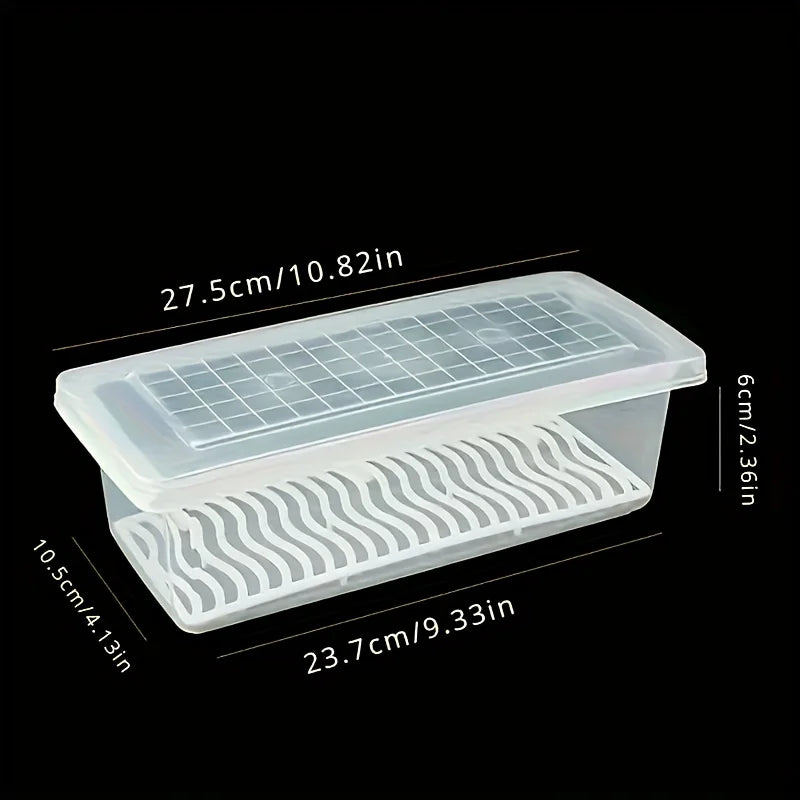 2pcs Airtight Stackable Food Storage Containers Set with Lids & Detachable Drain Tray - Reusable Refrigerator Organizer Boxes