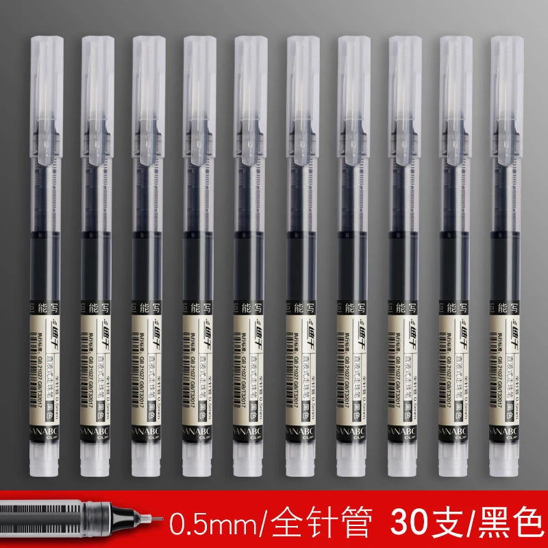 10Pcs/set High Quality Needle Type Gel Pens Straight Liquid Ballpoint Pen Kawaii Stationery School Office Supplies Writing