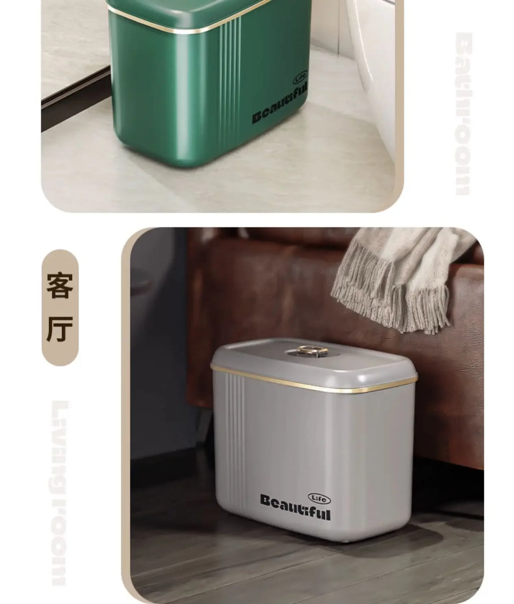 Kitchen Garbage Bin with Lid, Odor-Resistant, Large Capacity, Double-Layer Waste Separation, Ideal for Clean, Organized Kitchen