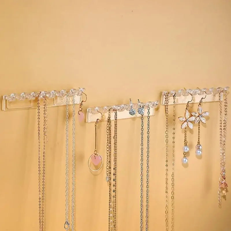 Clear Necklace Organizers Hangings Plastic Necklace Earrings Holder Wall Organizers For Bracelets Rings And Earrings H8WF