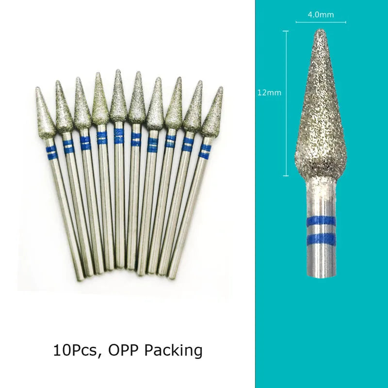 HYTOOS Nail Drill Bits Diamond Cutters for Manicure Cuticle Burr Milling Cutter for Pedicure Nails Accessories Tools