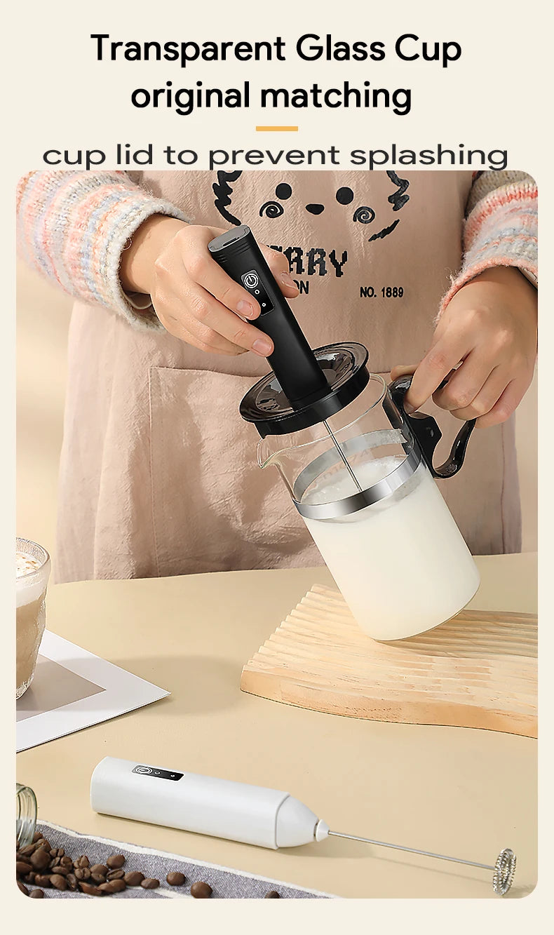 MINI Coffee Frother USB Rechargeable 3 Speeds Foam Maker Coffee Milk Mixer Electric Handle Blender Egg Beater Hot Cooking Tools