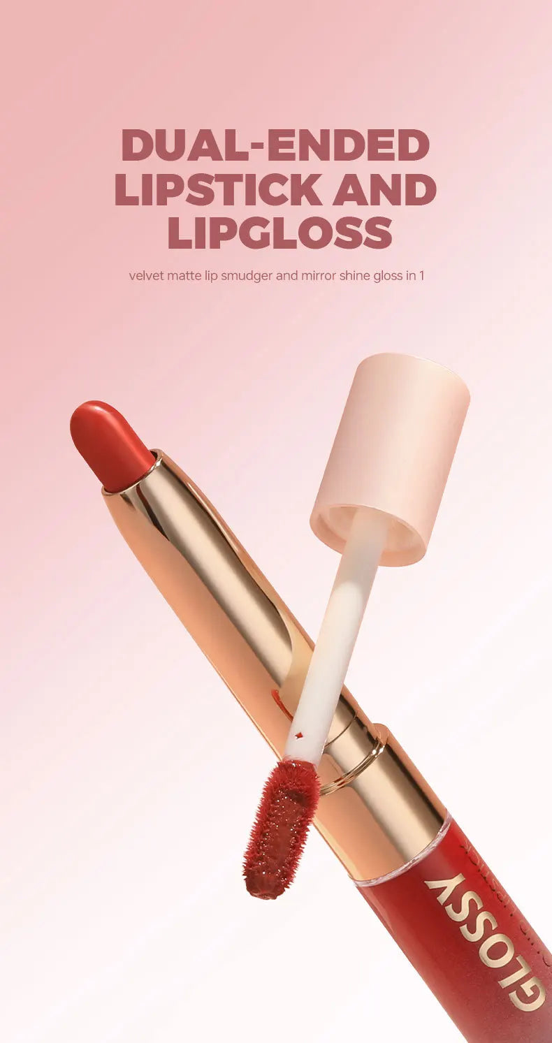 10-Color Double-Headed Lipstick Lip Gloss Moisturizing and Durable Matte Lip Gloss Color-Producing Liquid Lipstick For Makeup