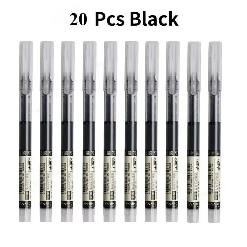 10Pcs/set High Quality Needle Type Gel Pens Straight Liquid Ballpoint Pen Kawaii Stationery School Office Supplies Writing