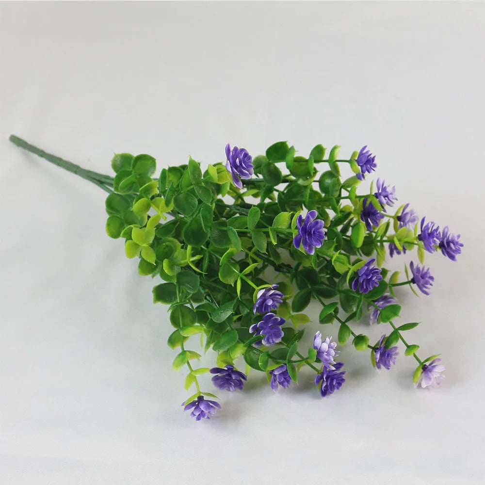 1 Bundle Artificial Flowers Outdoor UV Resistant Shrubs Plants Fake Flower Greenery for Office Kitchen Wedding Garden Decor