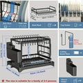 Kitchen bowl rack, drain rack，1pc Double-layer Tableware Drain Rack, Chopsticks Water Cup Cutting Board Kitchen Storage Rack, La