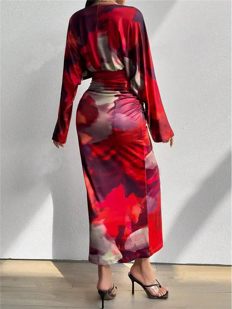 Women's Long Sleeve Dress European Style Batwing Sleeve Other Fabric Ladies Fashion Citywalk Dress Winter Collection