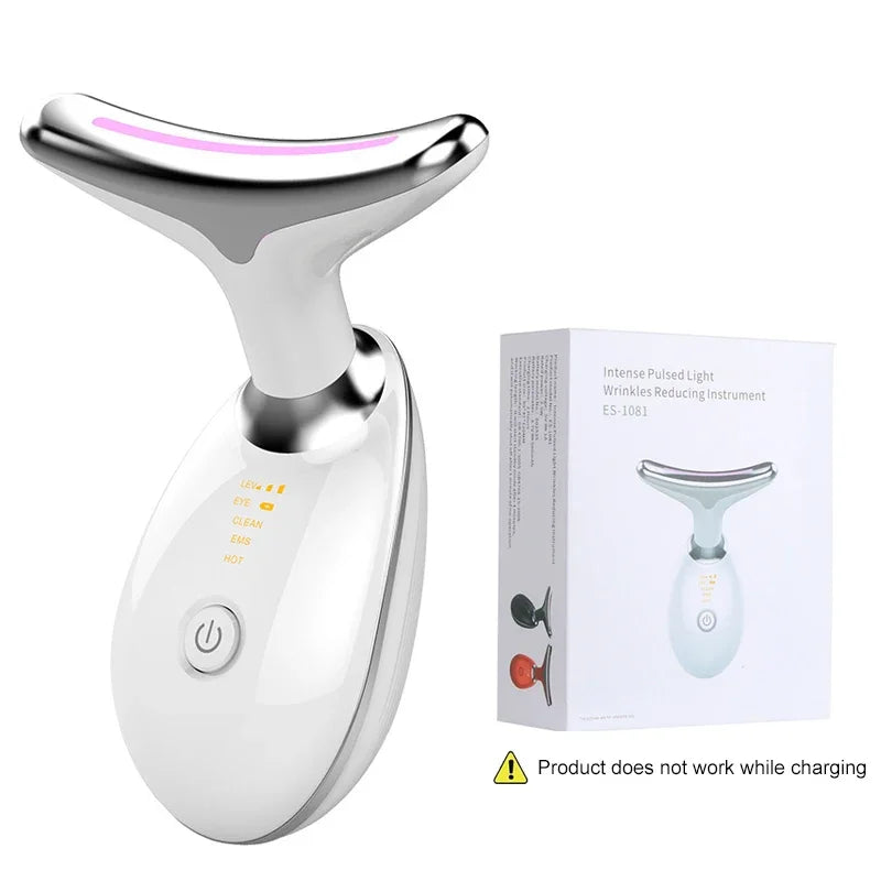7 Colors Face Neck Massager Facial Lifting Device Skin Tightening Anti Wrinkle Vibration Machine Daily Skin Care Beauty Tools