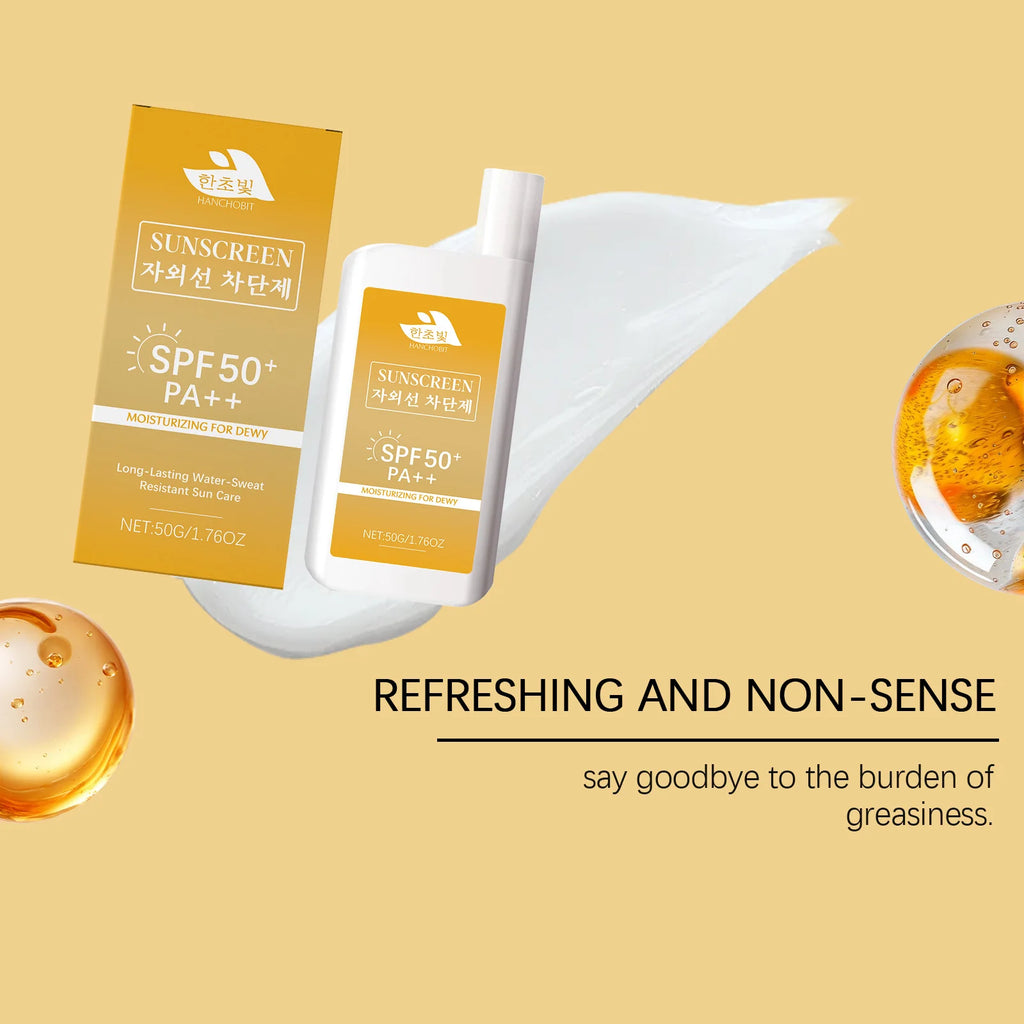 Lightweight Hydrating Sunscreen SPF 50++ Long Lasting UV Protection Fast Absorb No Sticky Oil Control Refreshing Sunblock Lotion