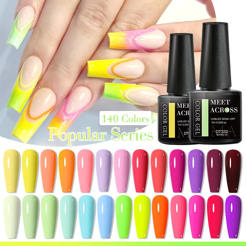 6pcs Gel Nail Polish Set HEMA Free 7ml Semi Permanent Soak Off UV Gel Varnish Nail Art Decoration Summer Nails Nail Supplies DIY