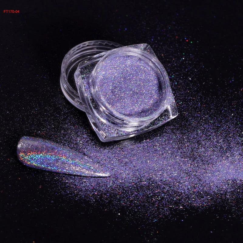 Pearl White Nails Glitter Aurora - Hailey Bieber Nails Moonlight Powders Fritillary Shell Mirror Pigment Nail Decoration