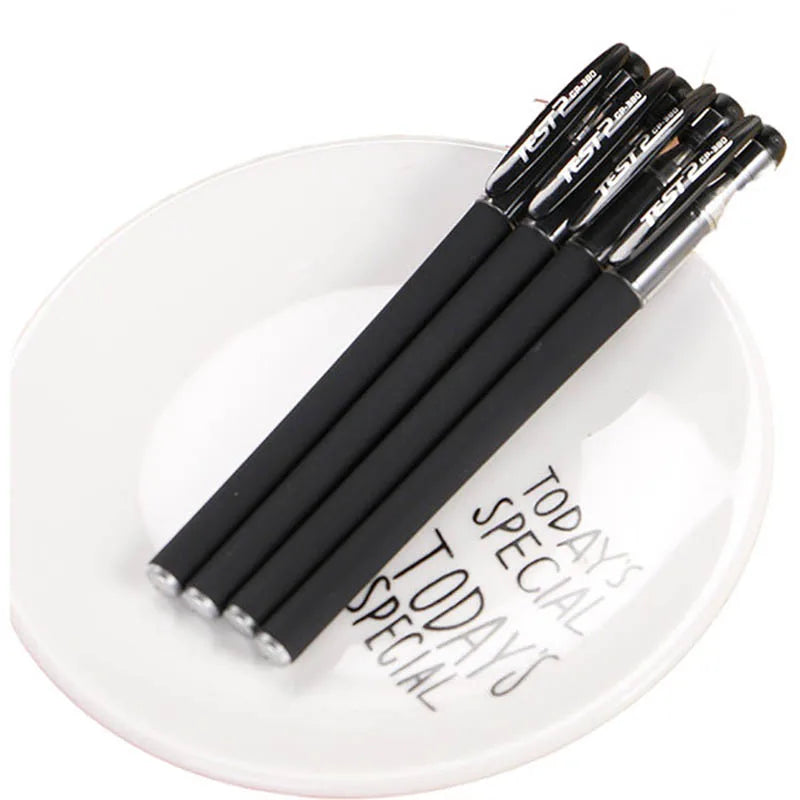 10Pcs/Set Gel Pens Set 0.5mm Black Ink Refill Gel Pen Bullet Tip School & Office Supplies Stationery Kawaii Accessory Stationery