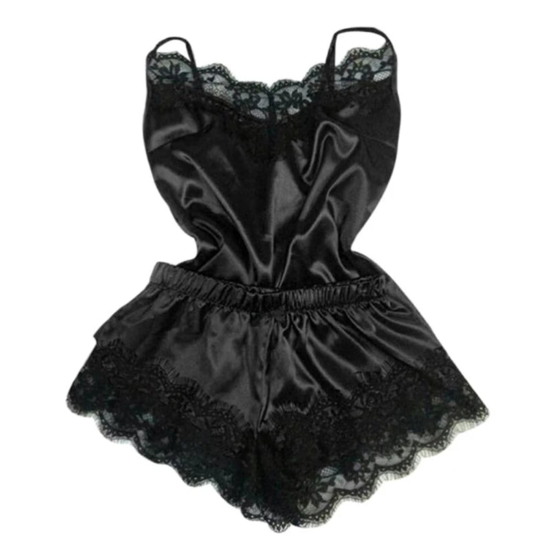 Ladies Spring And Summer Ice Silk Thin Halter Home Service Satin Night Dresses Sexy Pajamas Women's Silk Suspender Nightdress