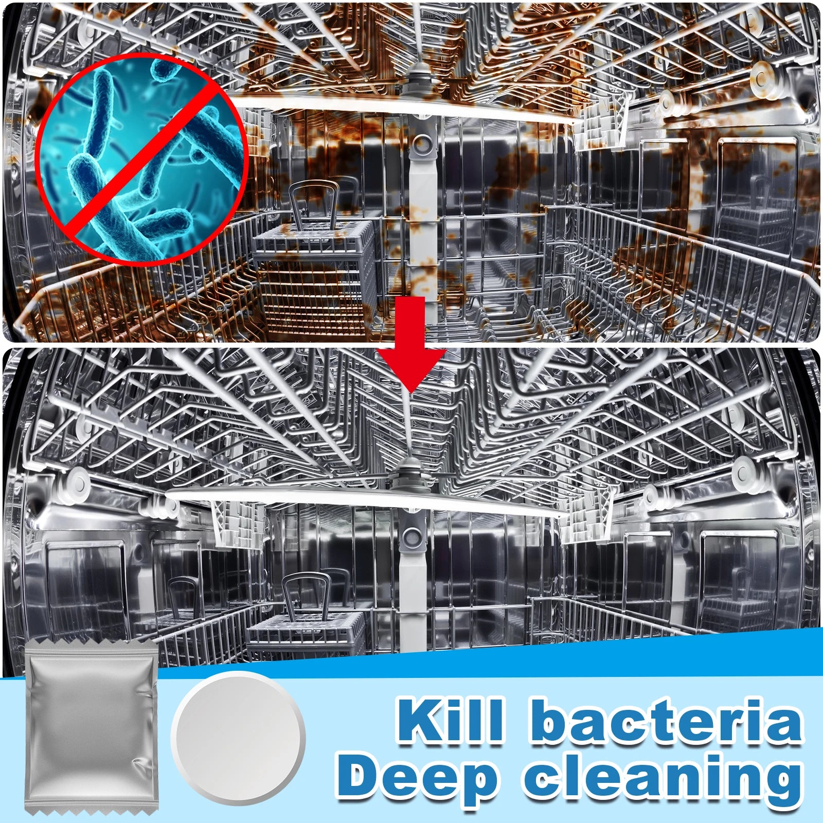 Dishwasher Cleaner Strong Oil Stain Removal Descaling Detergent Tablets Kitchen Cleaning Tools for Dishwasher Washing Machine