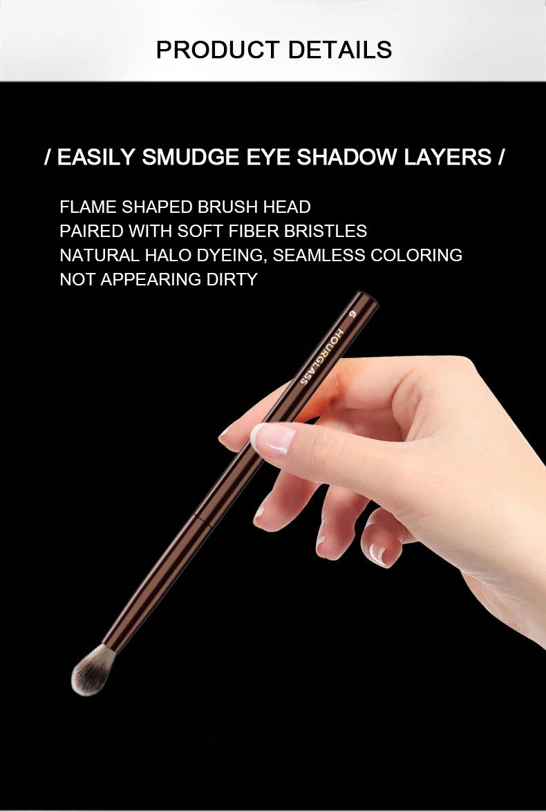 Hourglass Makeup Brush- No.6 Tapered Blender Brush Soft and Skin-friendly Fiber Hair Fashion Design Single Eye Brush