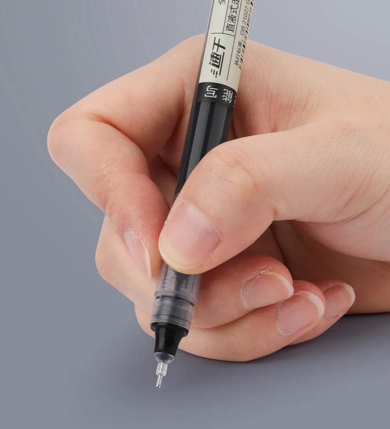 10Pcs/set High Quality Needle Type Gel Pens Straight Liquid Ballpoint Pen Kawaii Stationery School Office Supplies Writing