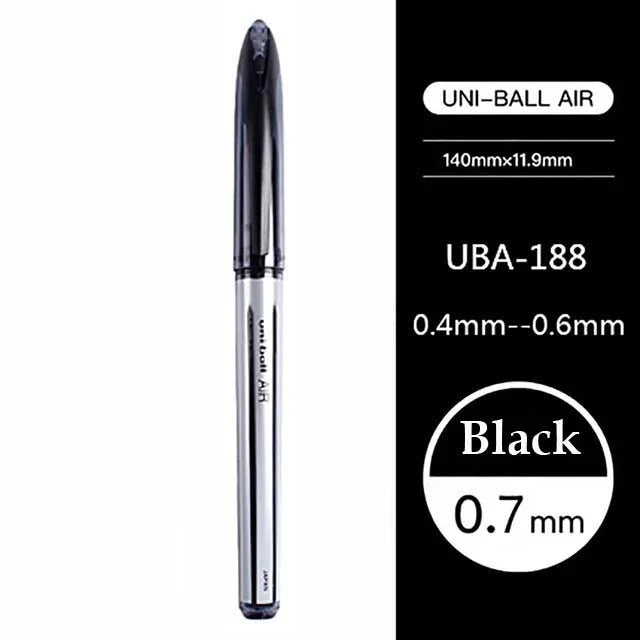 Japan Uniball Gel Pen AIR Straight Liquid Signature Pen UBA-188 Black Technology 0.5/0.7mm Free Writing School Supplies