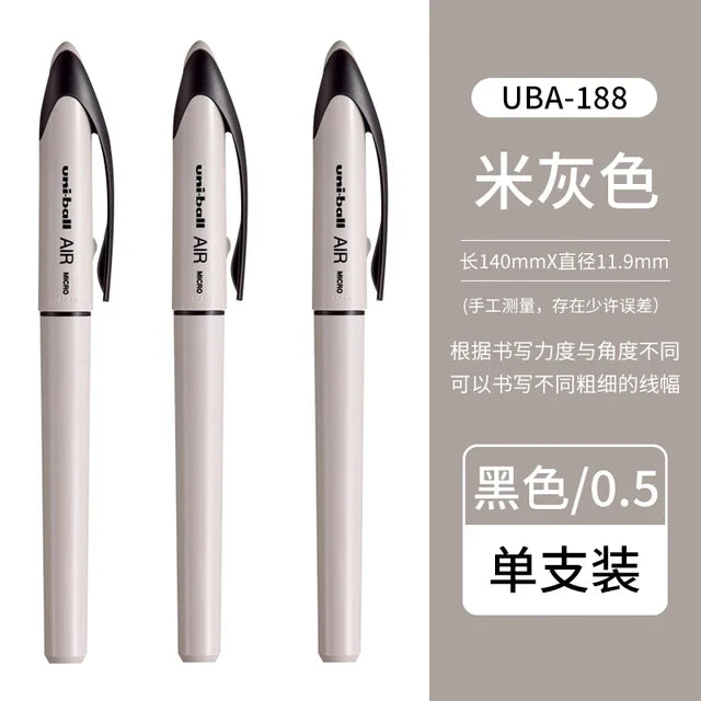 Japan Uniball Gel Pen AIR Straight Liquid Signature Pen UBA-188 Black Technology 0.5/0.7mm Free Writing School Supplies