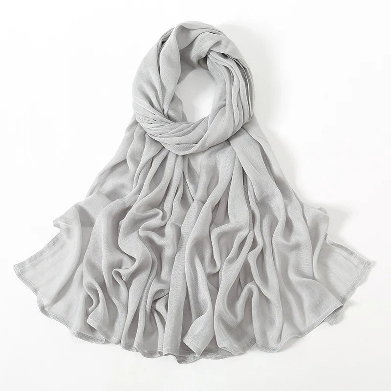 New Muslim Hijabs for Women Scarf Thin Plain Shawls Femme Musulman Soft Viscose Rayon Headscarf Islamic Turban Headband 190x85cm