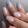 24 pieces of gentle nude long press-on nails (square shape), paired with 1 piece of jelly glue and 1 nail file