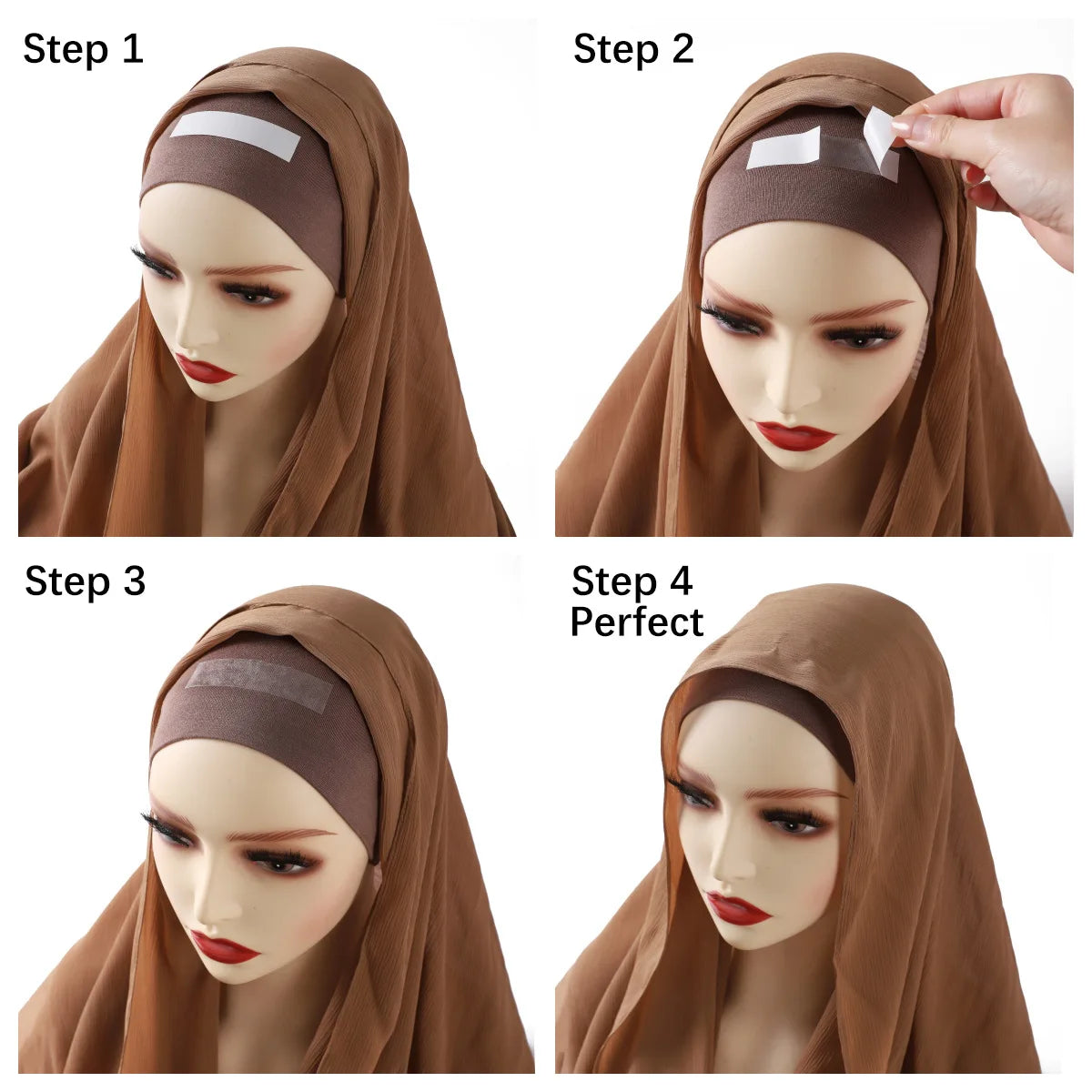 36pcs/set Hijab Tape Muslim Women Hijab Accessory Non-slip Undercap Scarf Double Sided Transparent Removeable Tape Easy to Use