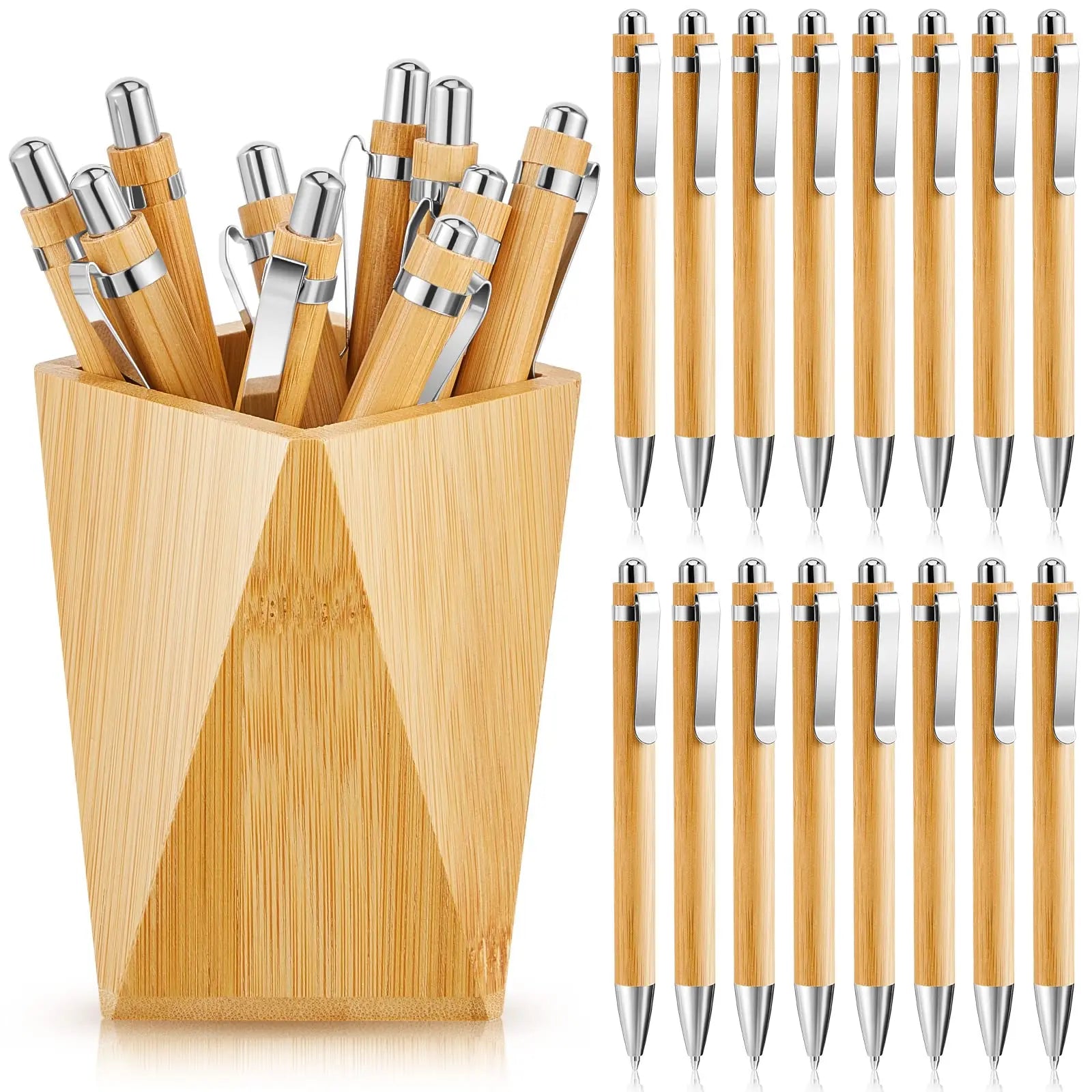 10PCS Bamboo Ballpoint Pen Stationery Party Pens Office School Supplies Business Gifts