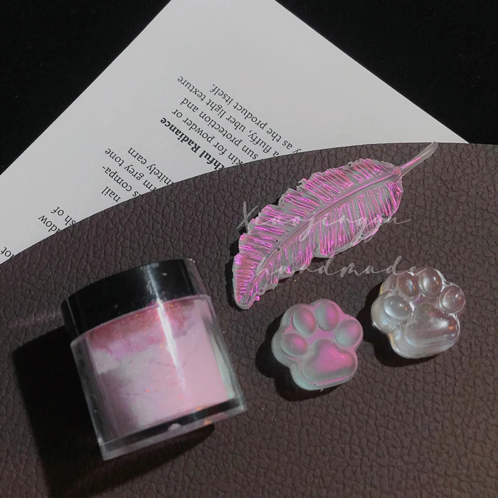 Pearl White Nails Glitter Aurora - Hailey Bieber Nails Moonlight Powders Fritillary Shell Mirror Pigment Nail Decoration