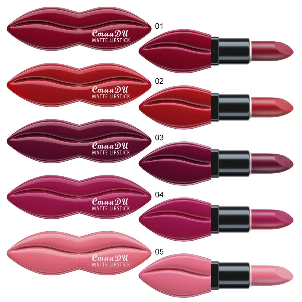 Natural Smooth Matte Waterproof Velvet Nude Lipstick Sexy Red Brown Lip Stick Pigments Makeup Lipgloss Long Lasting Profissional