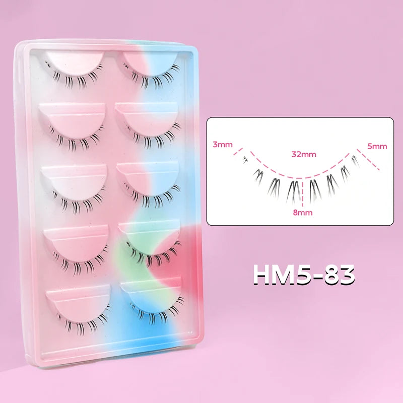 10Pairs Lower Eyelashes Pack Under Eye Lashes Soft Lower Eyelashes 100% Handmade Clear Band Manga Bottom Lashes Makeup Tools