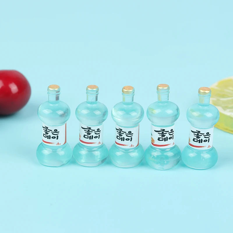 1 Set 1/12 Miniature Wine Bottles Dollhouse Kitchen Accessories - Mini Dolls House Living Room Accessories Beer Drink Bottles