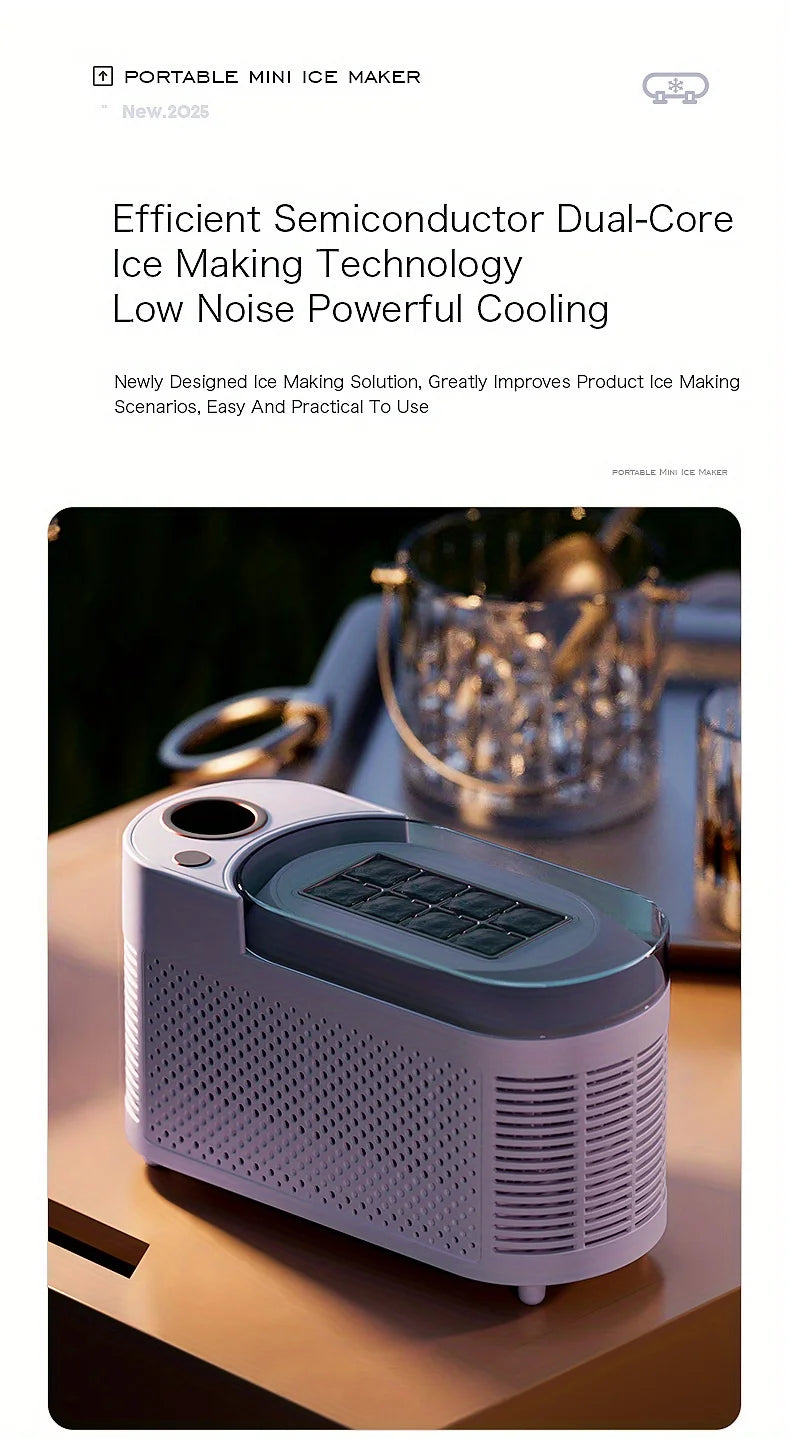 Mini Ice Maker Machine Portable Countertop Ice Cube Maker for Home Office Camping Car RV Small Ice Making Machine 12V 220V