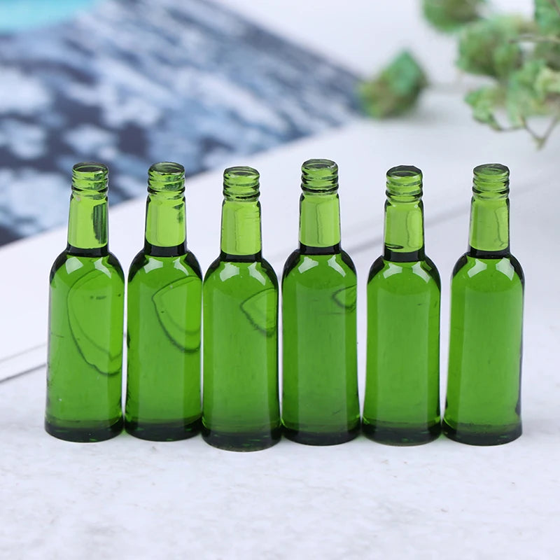1 Set 1/12 Miniature Wine Bottles Dollhouse Kitchen Accessories - Mini Dolls House Living Room Accessories Beer Drink Bottles