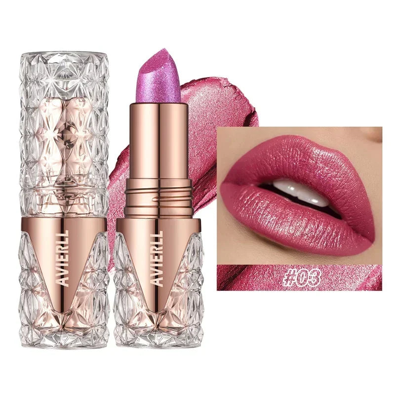 10 Colors 3 in 1 Pearlescent Lipstick Long Lasting Moisturizing Sparkling Quicksand Gold Lip Gloss Pearl Shimmer Sexy Lip Makeup