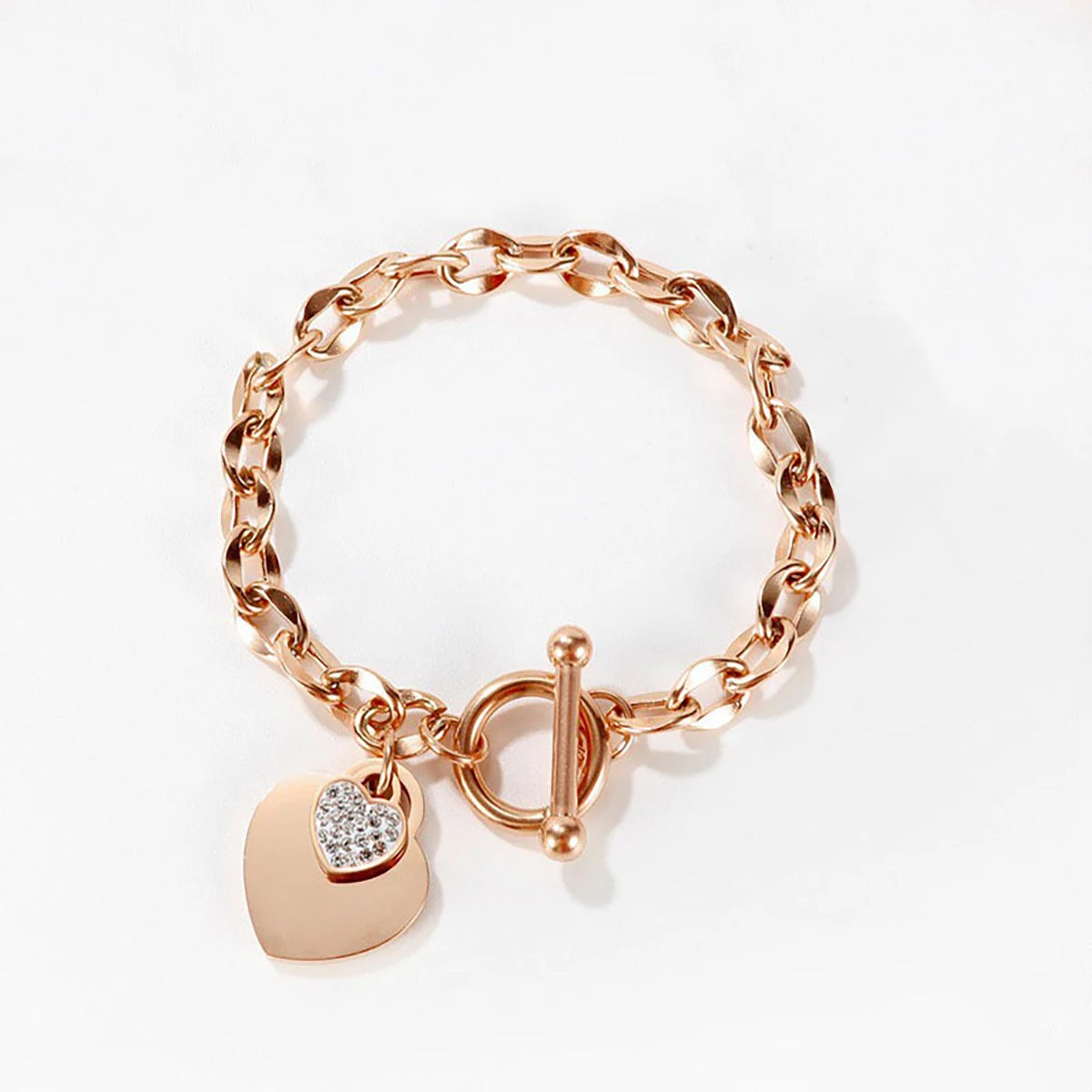 Fashionable Niche Design Love Jewelry Versatile Bracelet Versatile Temperament Peach Heart Ot Buckle New Style Bracelet