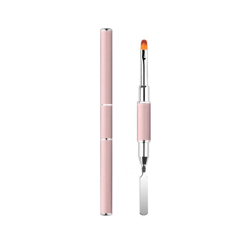 Gel Brush & Picker, 2 IN 1 Design Nail Brush and Spatula,Gel Nail Brush Tool for Acrylic Nails Extension Gel