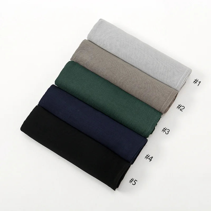 New Muslim Hijabs for Women Scarf Thin Plain Shawls Femme Musulman Soft Viscose Rayon Headscarf Islamic Turban Headband 190x85cm