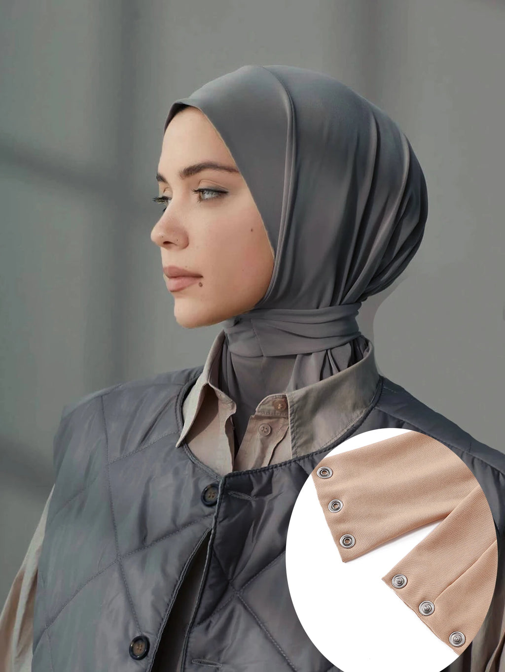 New Instant Hijab for Muslim Women Full Cover Headwraps Scarf Islam Turban Caps Ready to Wear Snap Undercap Hijab