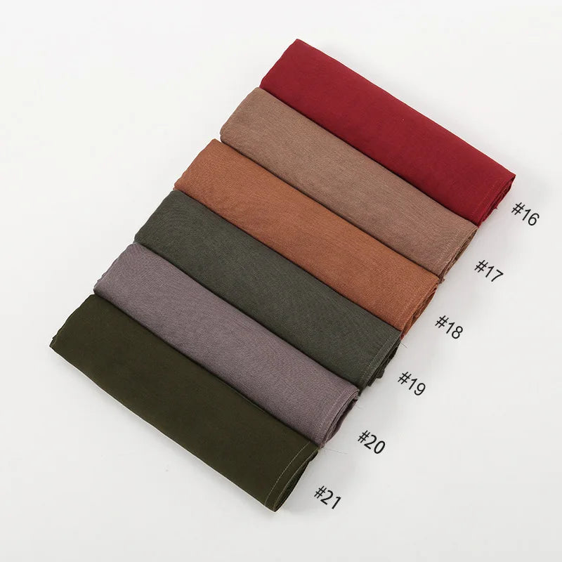 New Muslim Hijabs for Women Scarf Thin Plain Shawls Femme Musulman Soft Viscose Rayon Headscarf Islamic Turban Headband 190x85cm