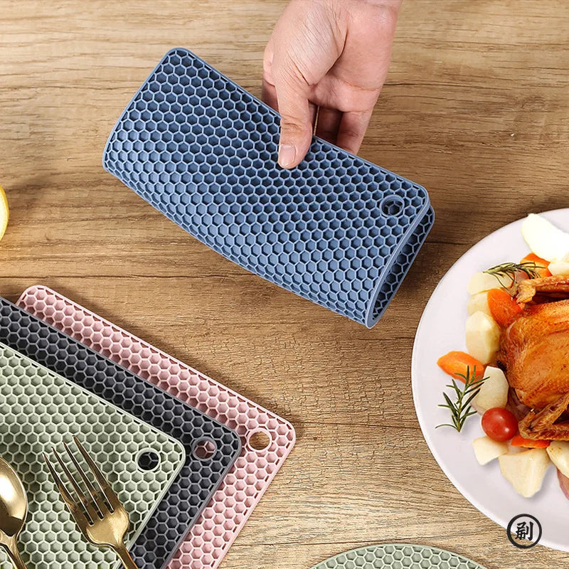 2/4 PCS Multifunction Heat Resistant Silicone Mat Drink Cup Coasters Nonslip Pads Pot Holder Table Placemat Kitchen Accessories