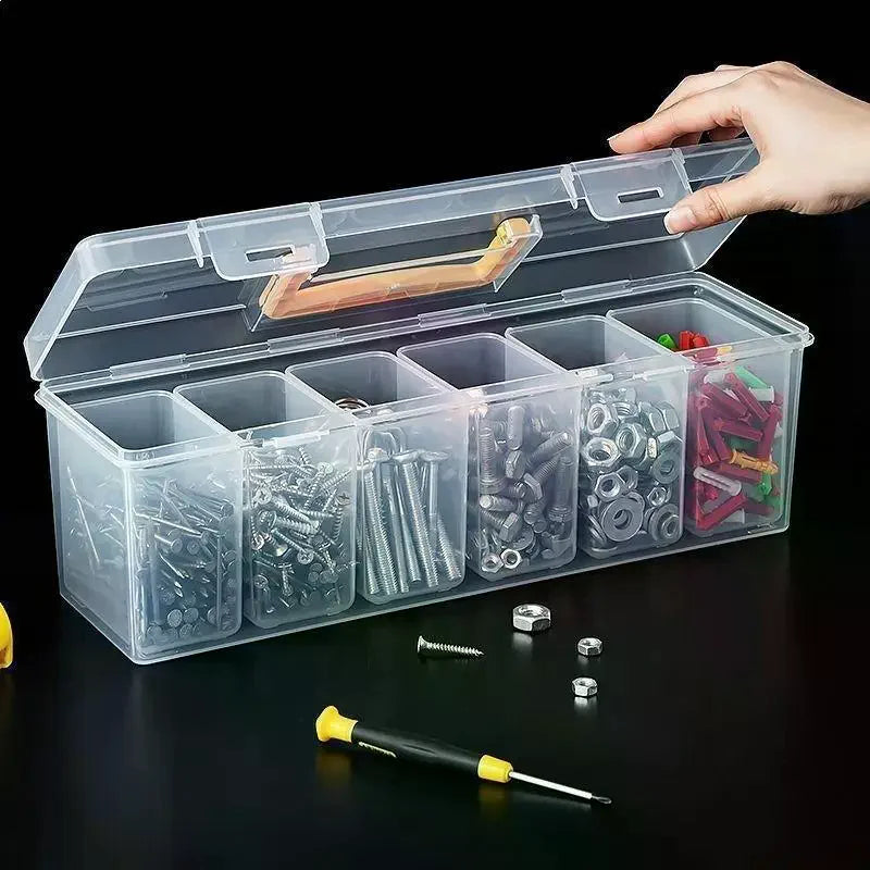 Hardware Tool Storage Box, Multi-Compartment Transparent Tool Organizer, Screw And Accessory Sorting Box, Household Screw, Wrenc