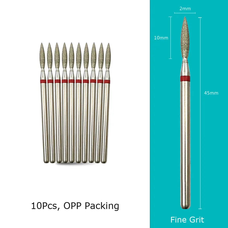 HYTOOS Nail Drill Bits Diamond Cutters for Manicure Cuticle Burr Milling Cutter for Pedicure Nails Accessories Tools